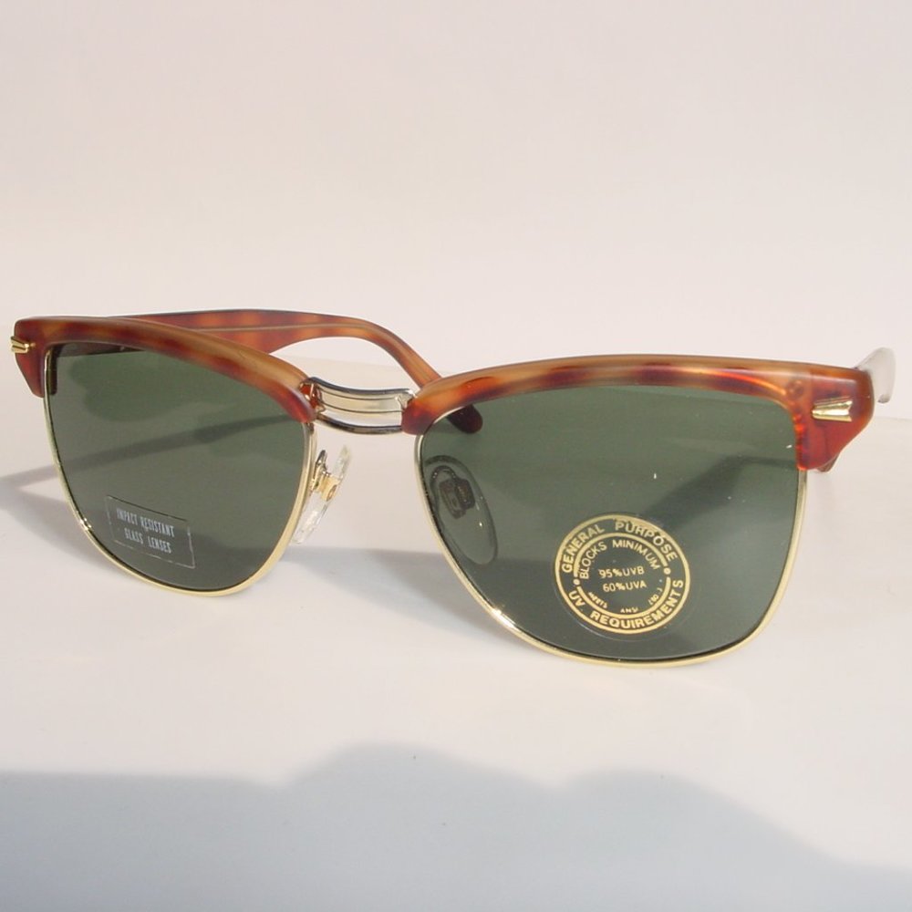 NWT TruVintage Retro Fashion Soho/clubman glass G-15 lens combo sunglasses